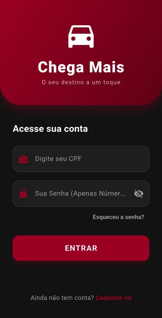 Tela do aplicativo do passageiro
